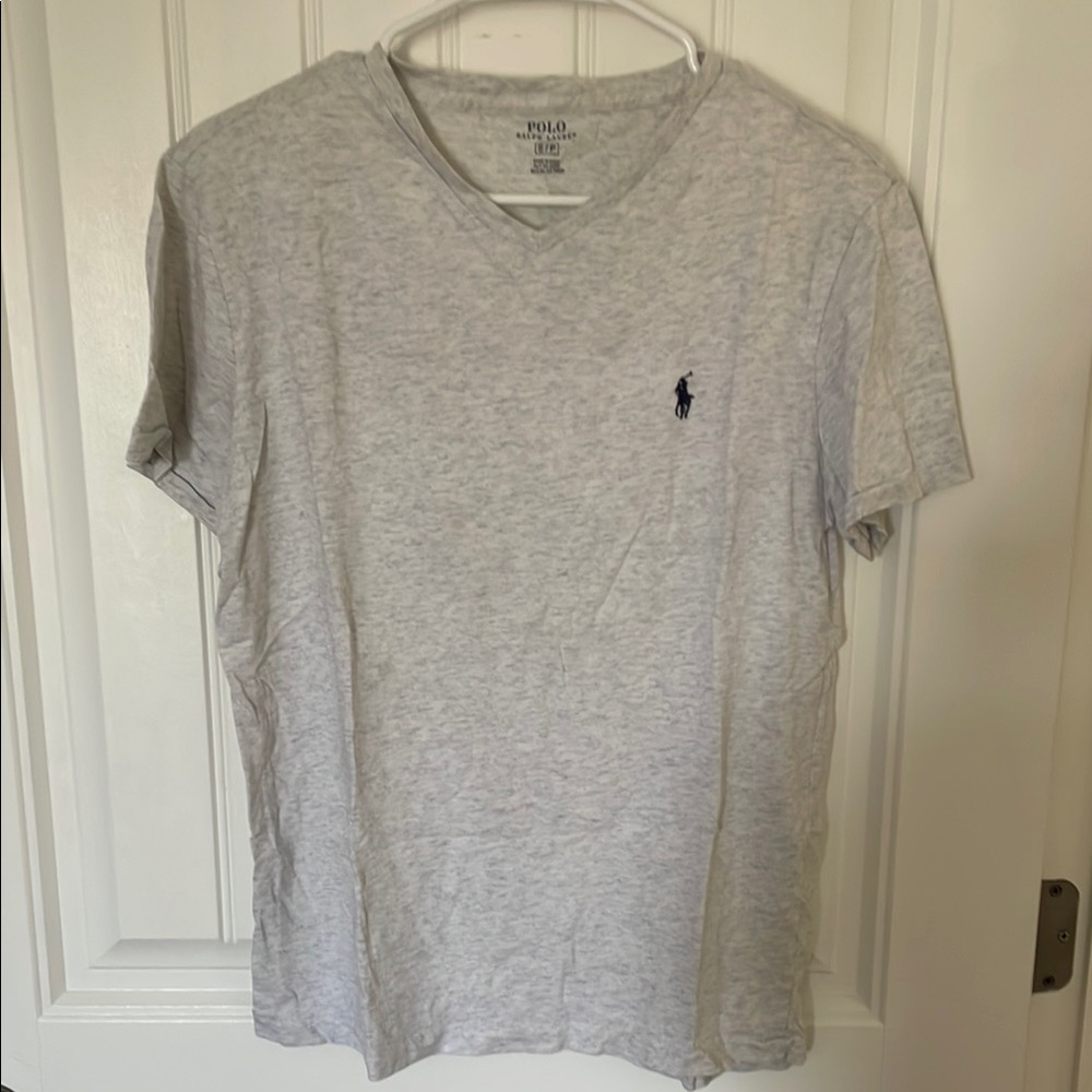 Polo by Ralph Lauren Light Gray V-Neck Tee